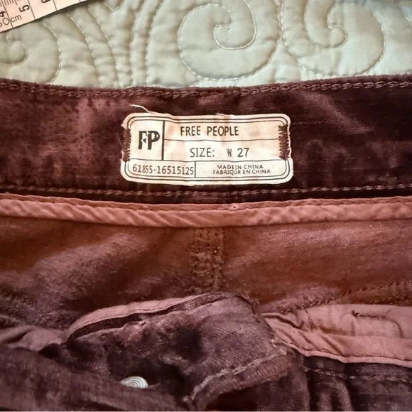 NWT Free People Mulberry Velour High Rise Skinny Jeans Size 27 Women - Picture 3 of 8
